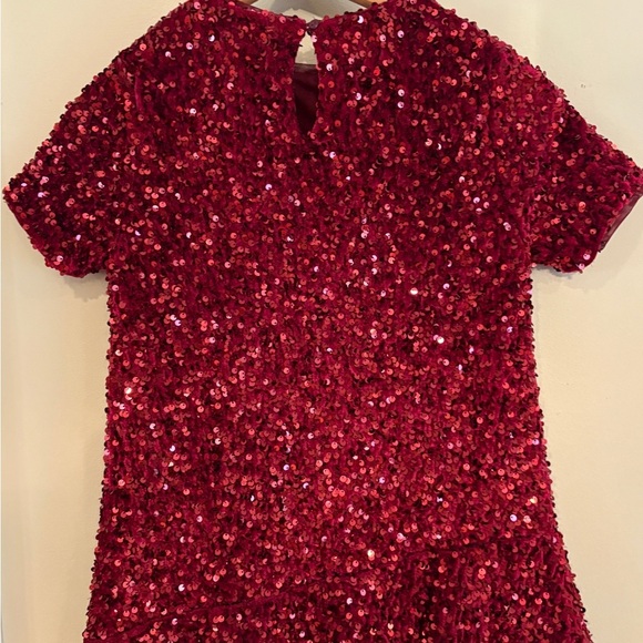 NWT ZARA Red velvet and sequin Dress SIZE 9 - Picture 5 of 6